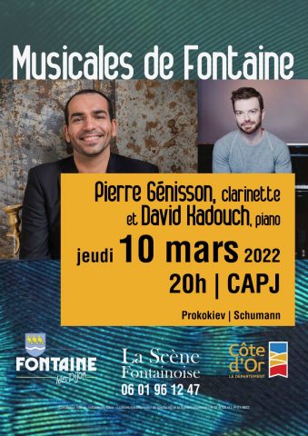 Musicales de Fontaine „Concert  Pierre Génisson Clarinette – David Kadouch Piano“ - 0