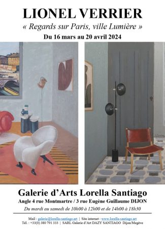 Gallerie d’Arts Lorella Santiago
Lionel VERRIER „Regards sur Paris, ville lumière“
EXPOSITION-VENTE  HUILES SUR TOILE