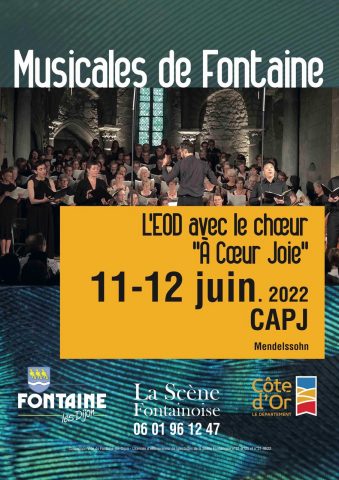 Musicales de Fontaine „Concert Mendelssohn “ par l’Ensemble Orchestral de Dijon, avec l’Ensemble “ A Coeur Joie „ - 0